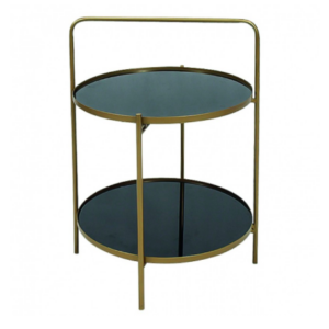 Table d'appoint Joya - Métal Doré/Verre Fumé