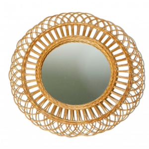 Miroir en rotin Flower