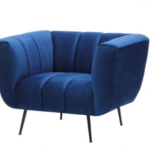 Fauteuil Fiora en velours - Bleu