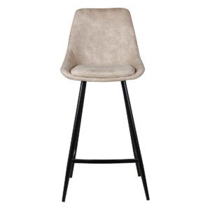 Tabouret de bar Bari - Beige effet daim