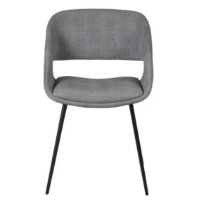 Chaise Ada - Gris clair velours côtelé