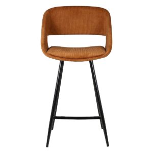 Tabouret de bar ADA - Cognac velours cotele